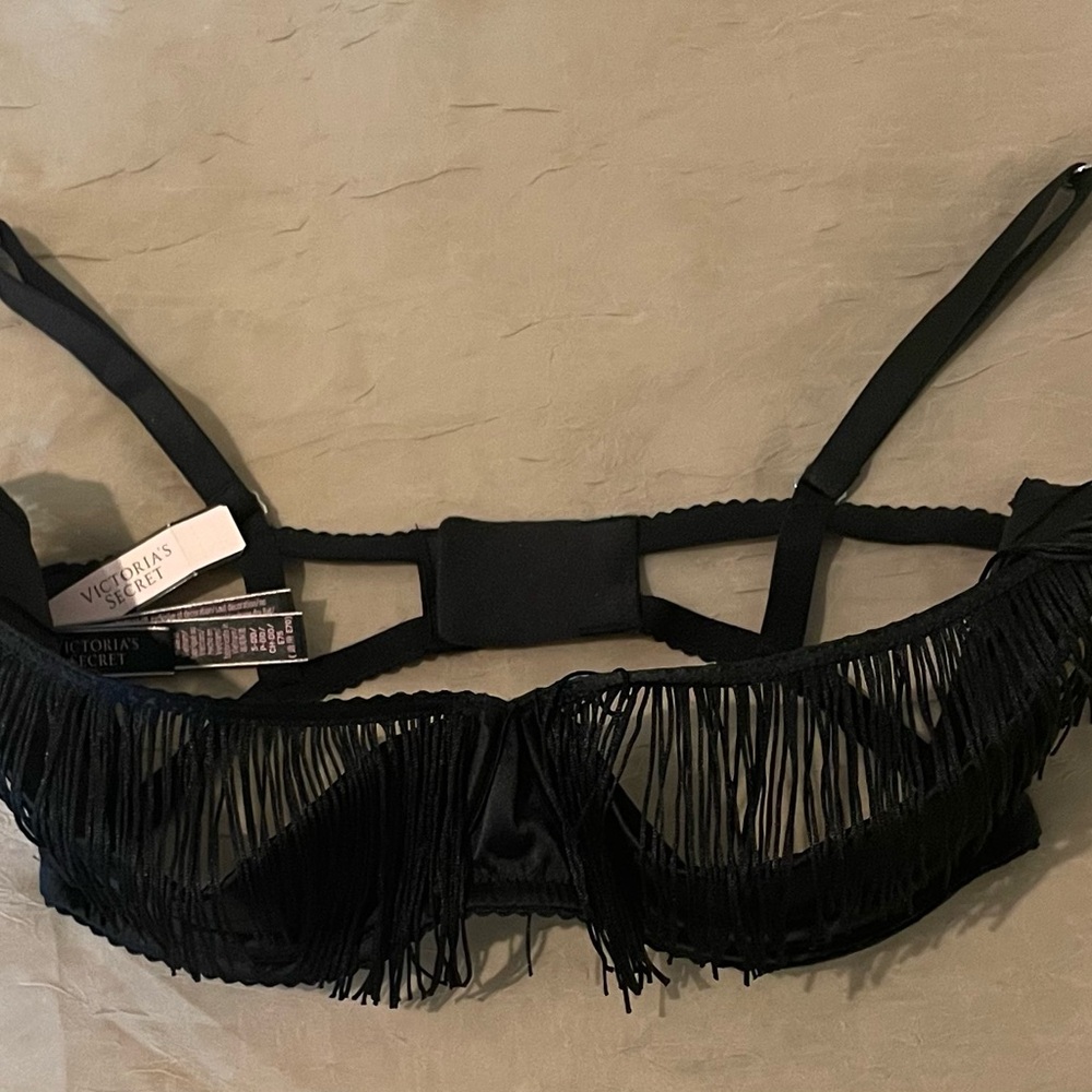Victoria's Secret Black Fringe Bra